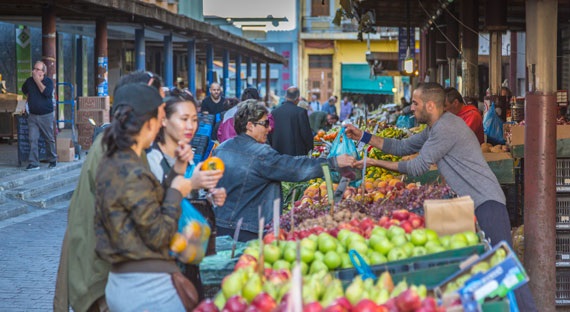 Shoppers in Central Market in Athens. Product market reforms in Greece will improve product choice, quality, and competition (photo: Frank Fell/robertharding/Newscom)