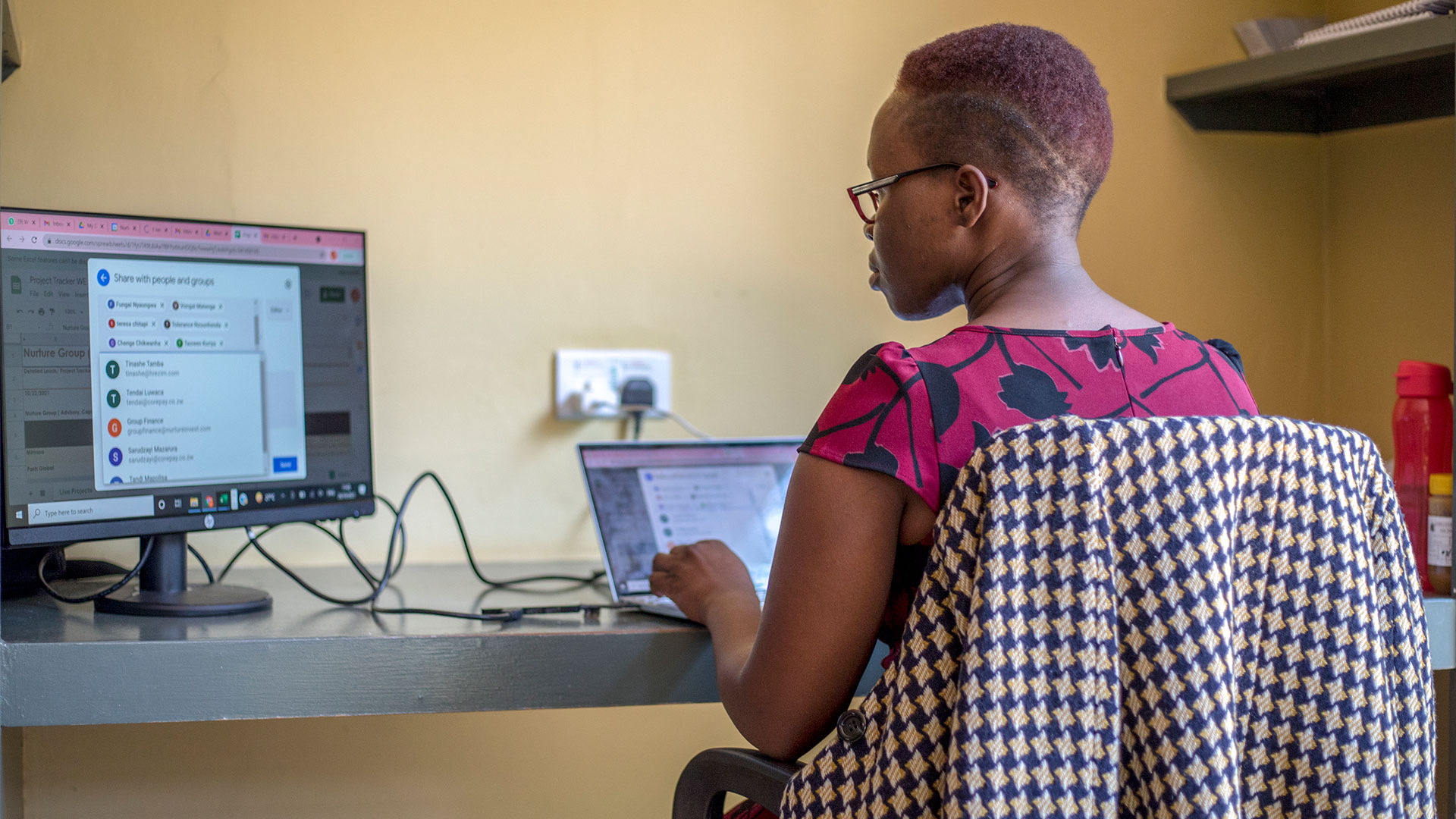 Employee at Nurture Invest at work in Harare, Zimbabwe. Credit: Cynthia R Matonhodze/IMF